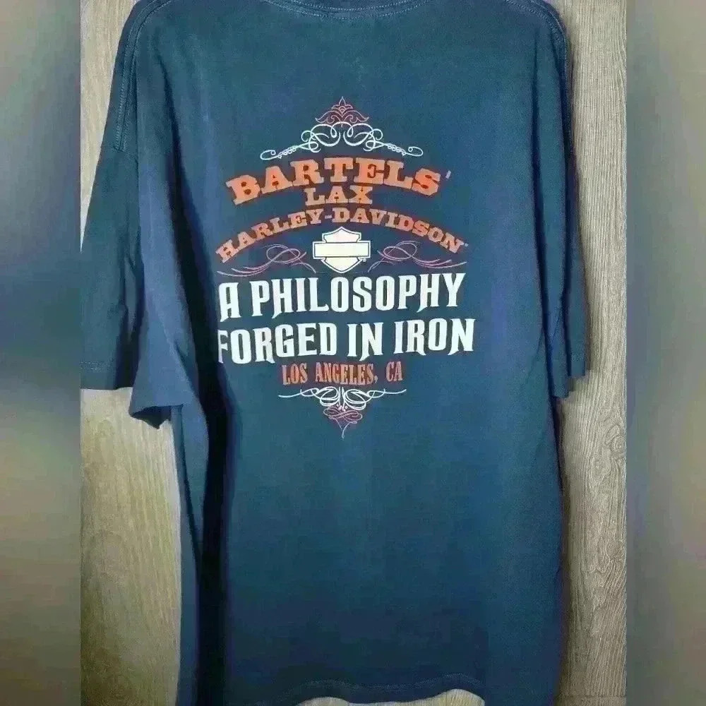 ♡Harley Davidson blue tee shirt size 2XL A14 - Picture 5 of 7
